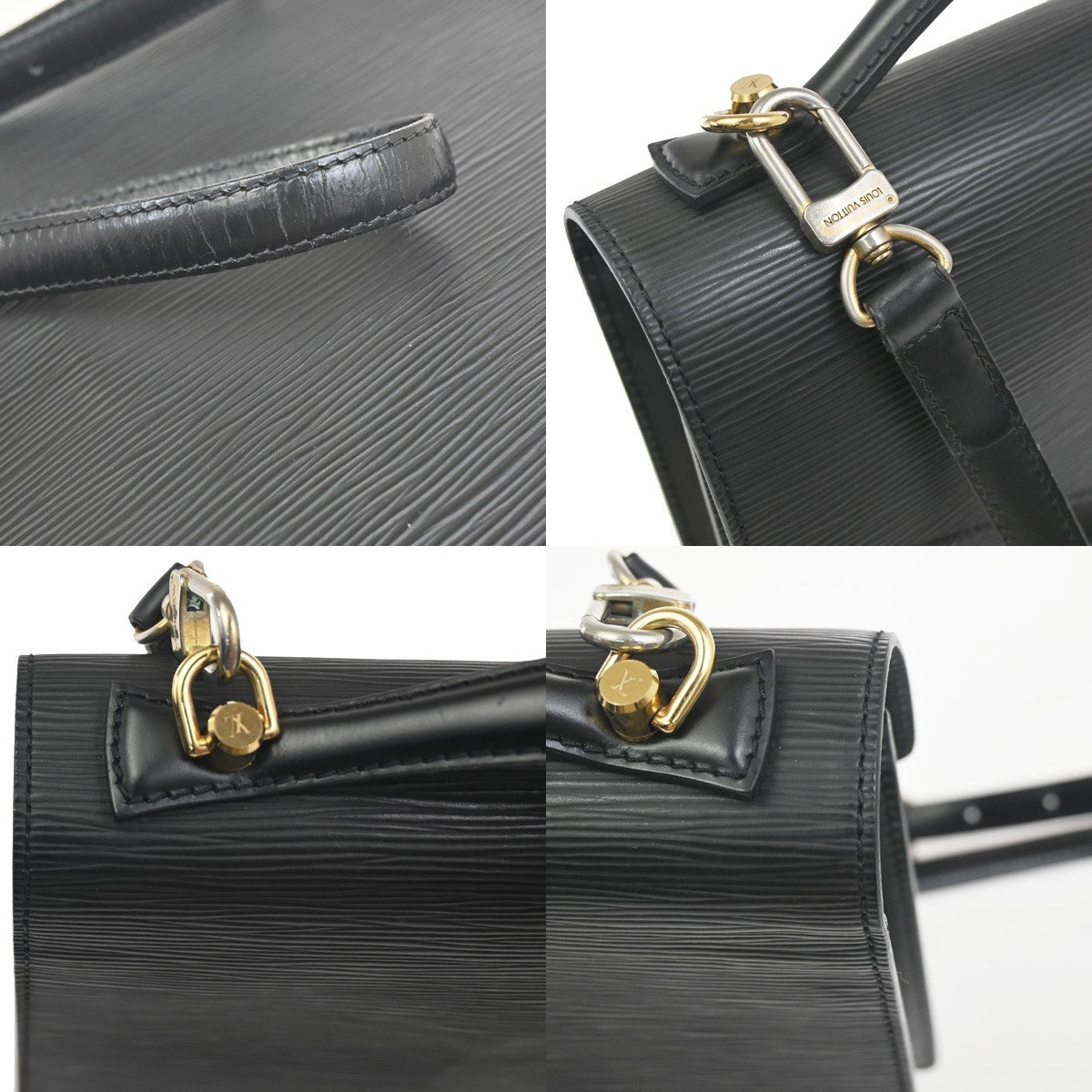 LOUIS VUITTON Monceau 2Way Shoulder Hand Bag Epi Leather Black M52122 12KC767