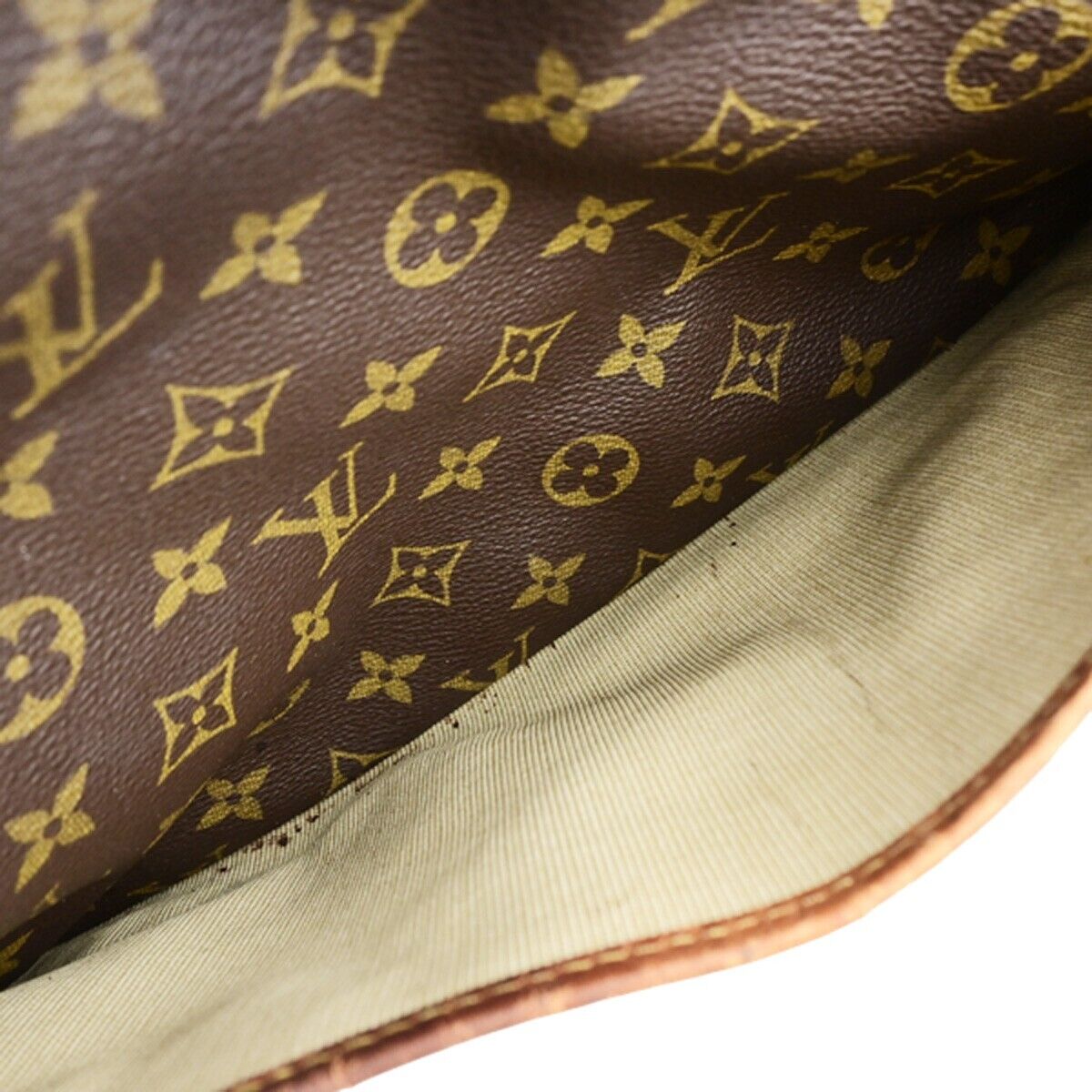 LOUIS VUITTON LV Logo Deauville Hand Bag Monogram Leather Brown M47270 61EC992