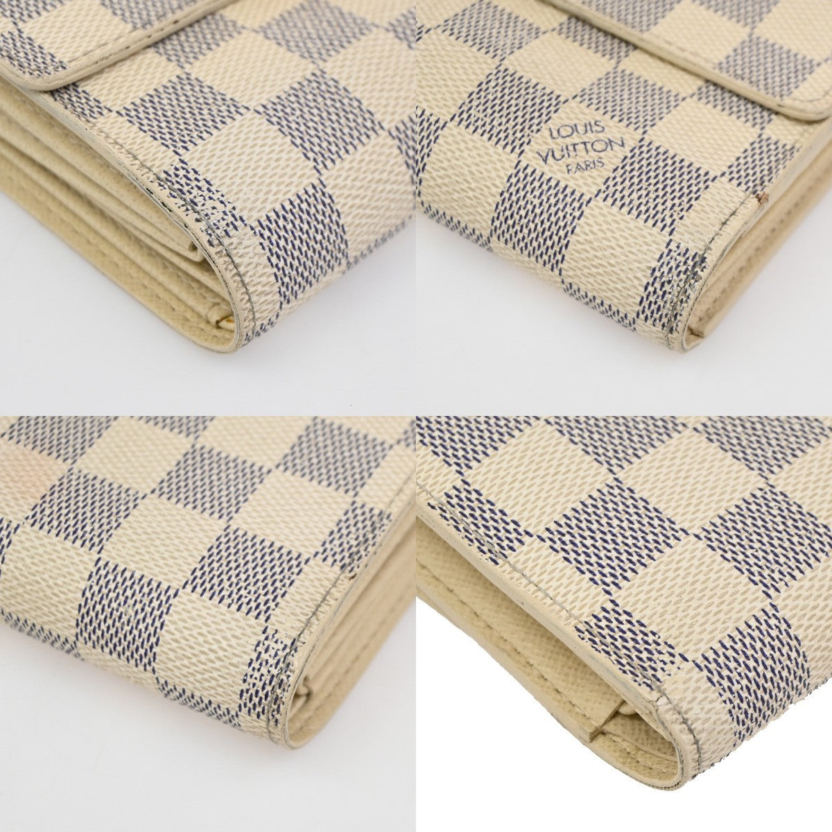 LOUIS VUITTON Portefeiulle Alexandra Wallet Damier Azur Leather N63068 67DA163