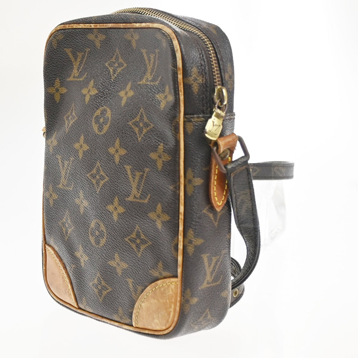 LOUIS VUITTON Danube Shoulder Bag Monogram Leather Brown France M45266 67CA600