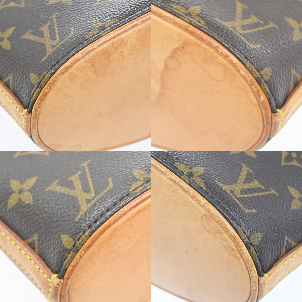 LOUIS VUITTON Logo Drouot Shoulder Bag Monogram Leather Brown M51290 77MA510