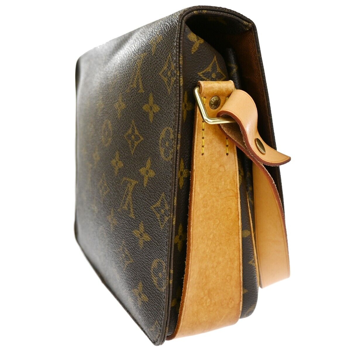 LOUIS VUITTON Cartouchiere GM Shoulder Bag Monogram Leather Brown M51252 83ED391