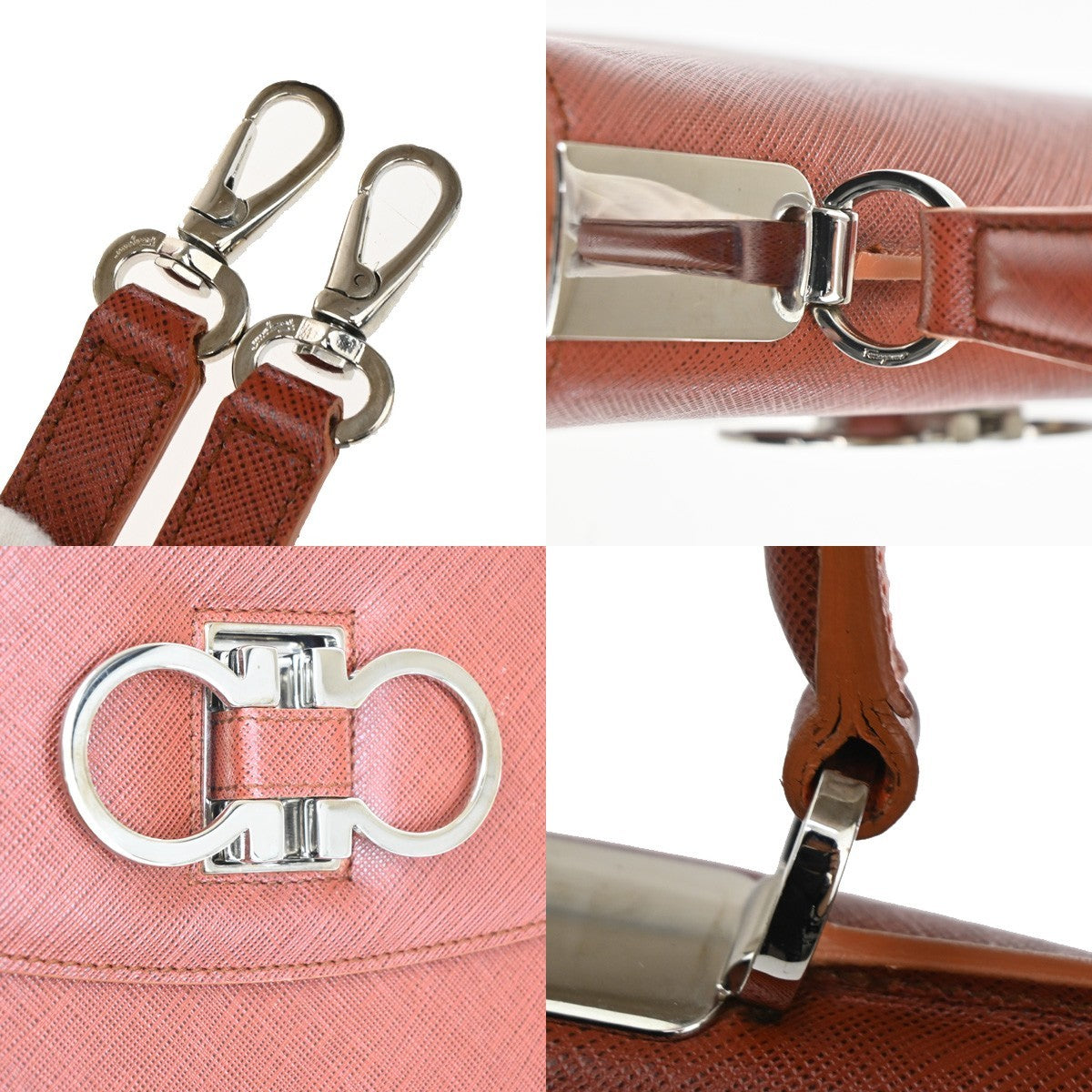 SALVATORE FERRAGAMO Gancini 2Way Shoulder Hand Bag Leather BN SHW Italy 34RL644
