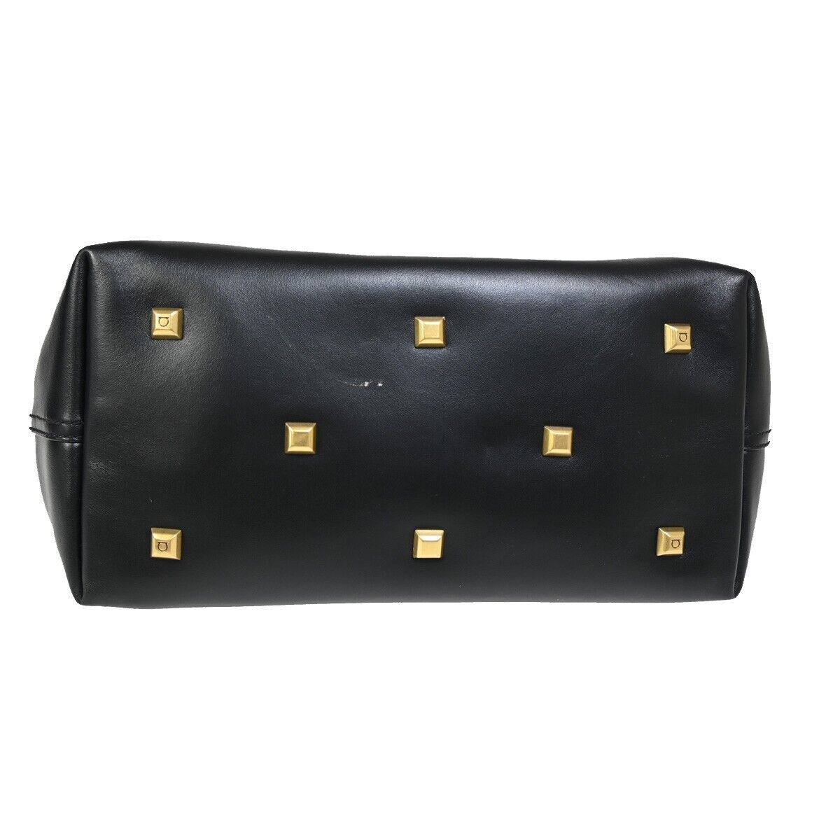 SALVATORE FERRAGAMO Gancini Shoulder Tote Bag Canvas Leather Black Gold 35SH764