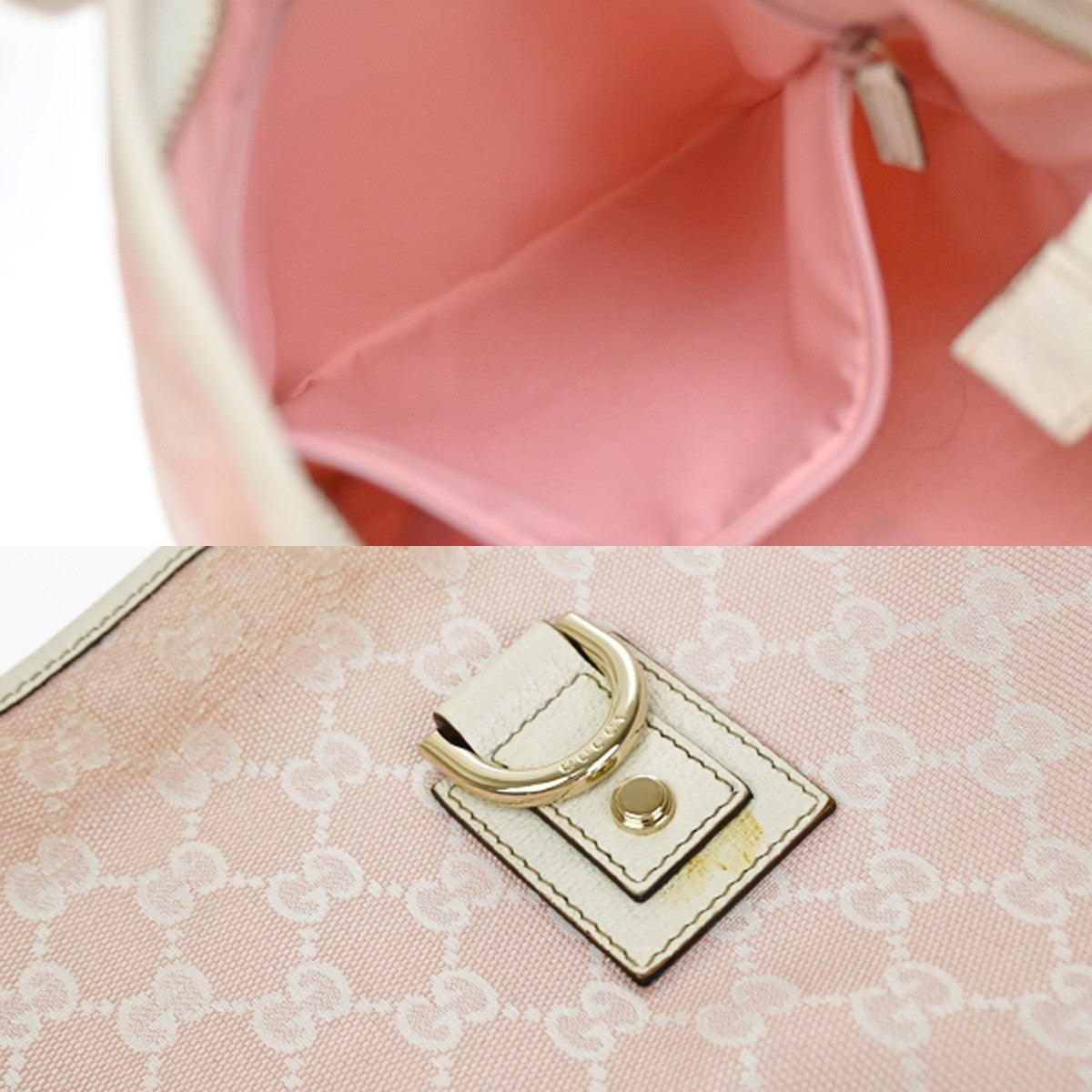 GUCCI Abbey GG Pattern Crossbody Shoulder Bag Canvas Leather Pink Italy 67YJ159