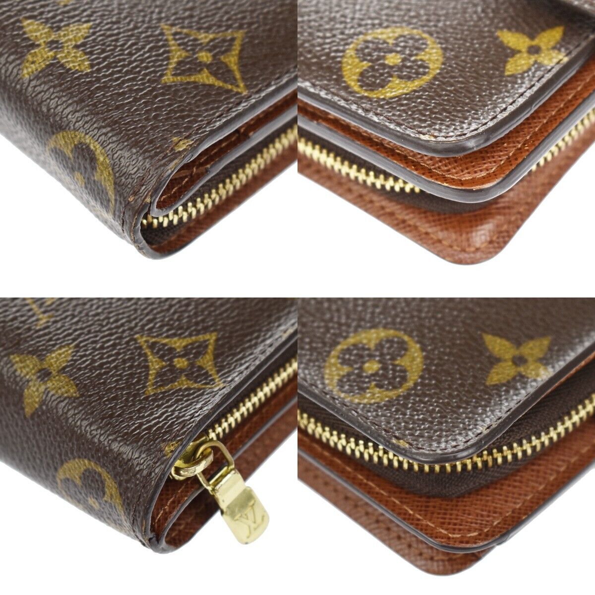 LOUIS VUITTON Compact Zip Bifold Wallet Purse Monogram Leather BN M61667 02JH200