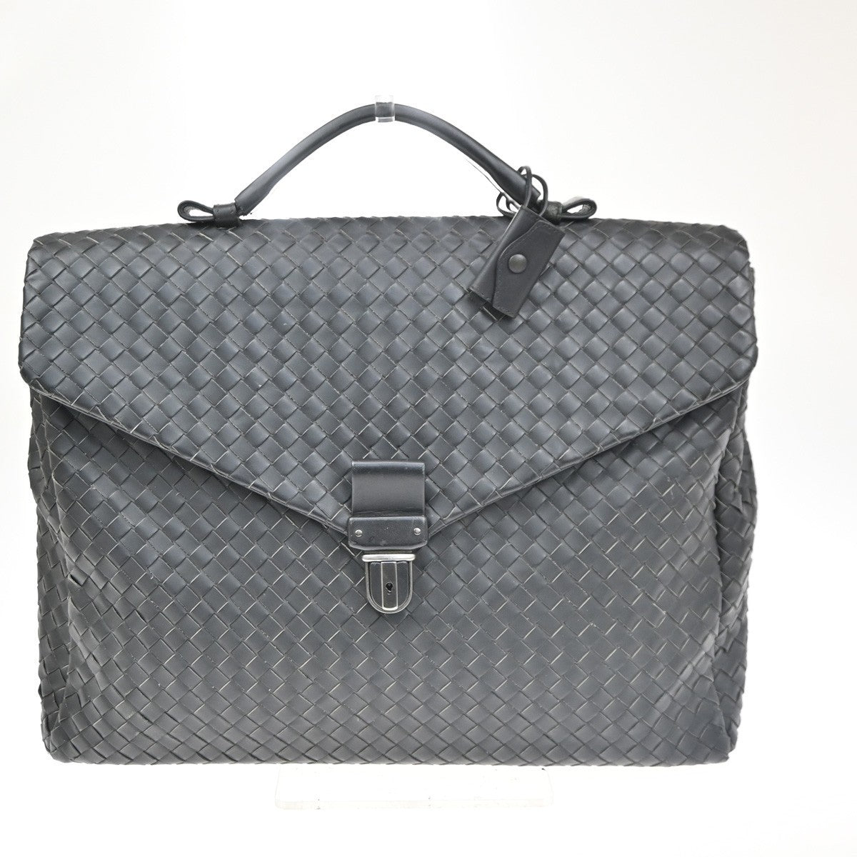 BOTTEGA VENETA Logo Intrecciato Briefcase Hand Bag Leather BK Italy SHW 79TA708