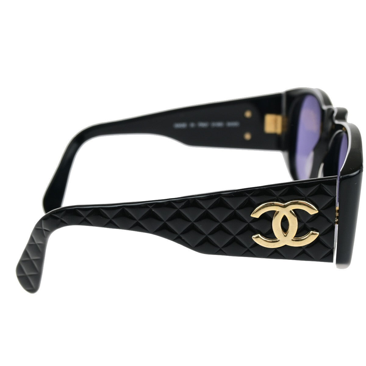 CHANEL CC Logo Sunglasses Eye Wear Plastic Black GHW 01450 Italy 05RK220
