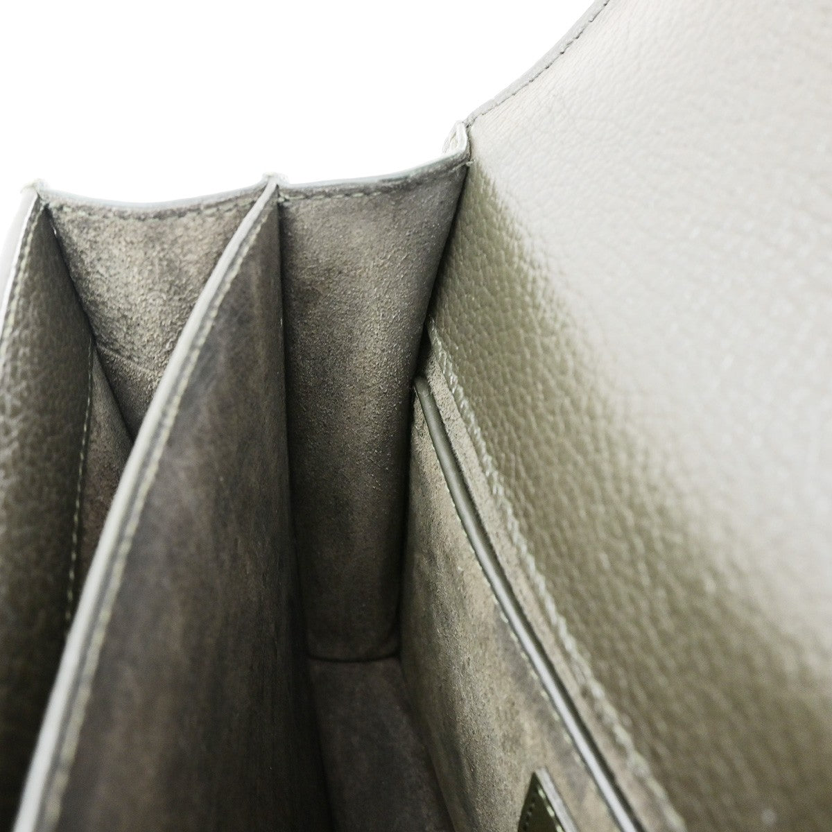 SAINT LAURENT Logo Sunset Medium Shoulder Bag Leather Gray SHW Italy 628RL071