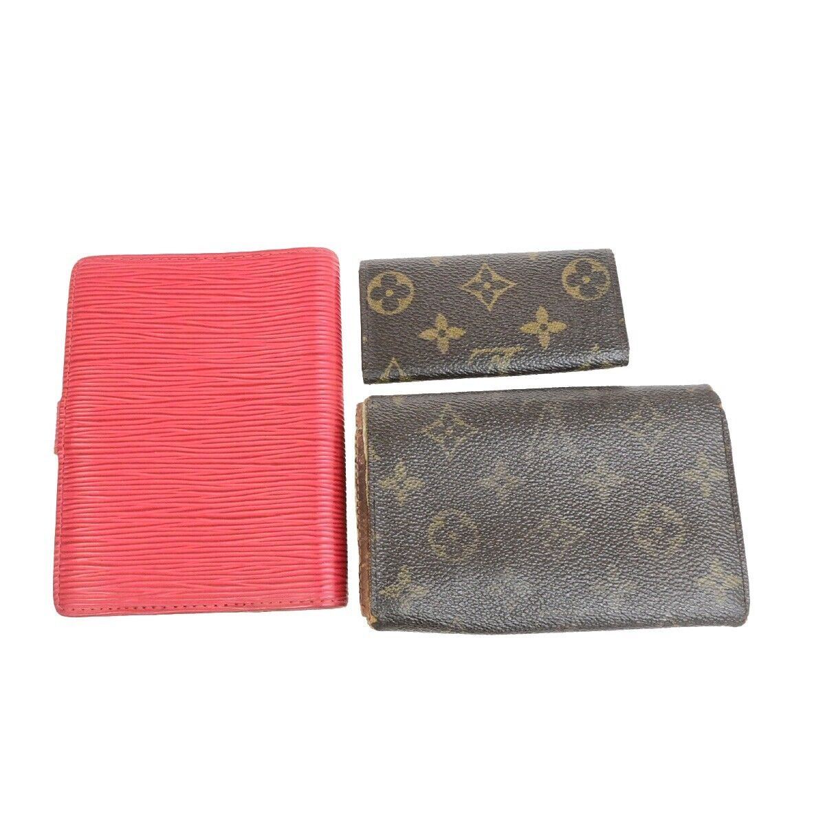 LOUIS VUITTON 3 Set Wallet Key Case Agenda Monogram Epi Leather BN RD 67YH169