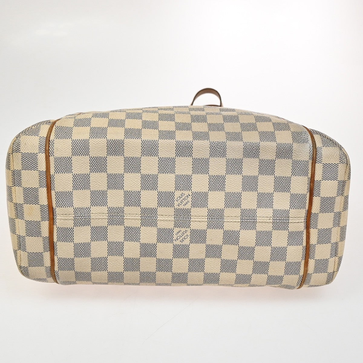 LOUIS VUITTON Totally MM Shoulder Bag Damier Azur Leather White N51262 76ZA274