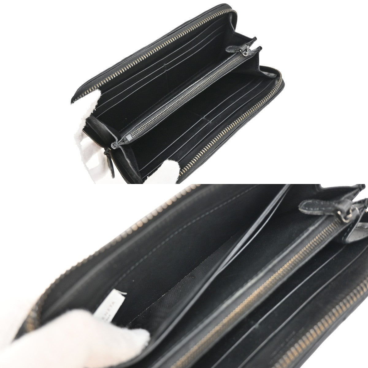 BOTTEGA VENETA Intrecciato Long Zipper Around Wallet Leather Black 65EG120