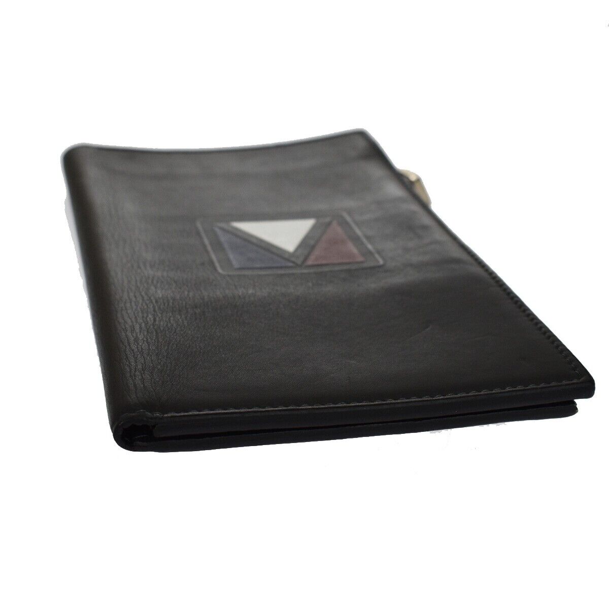 LOUIS VUITTON V line Zip Long ZBifold Wallet Leather Black Blue M61251 61SH086