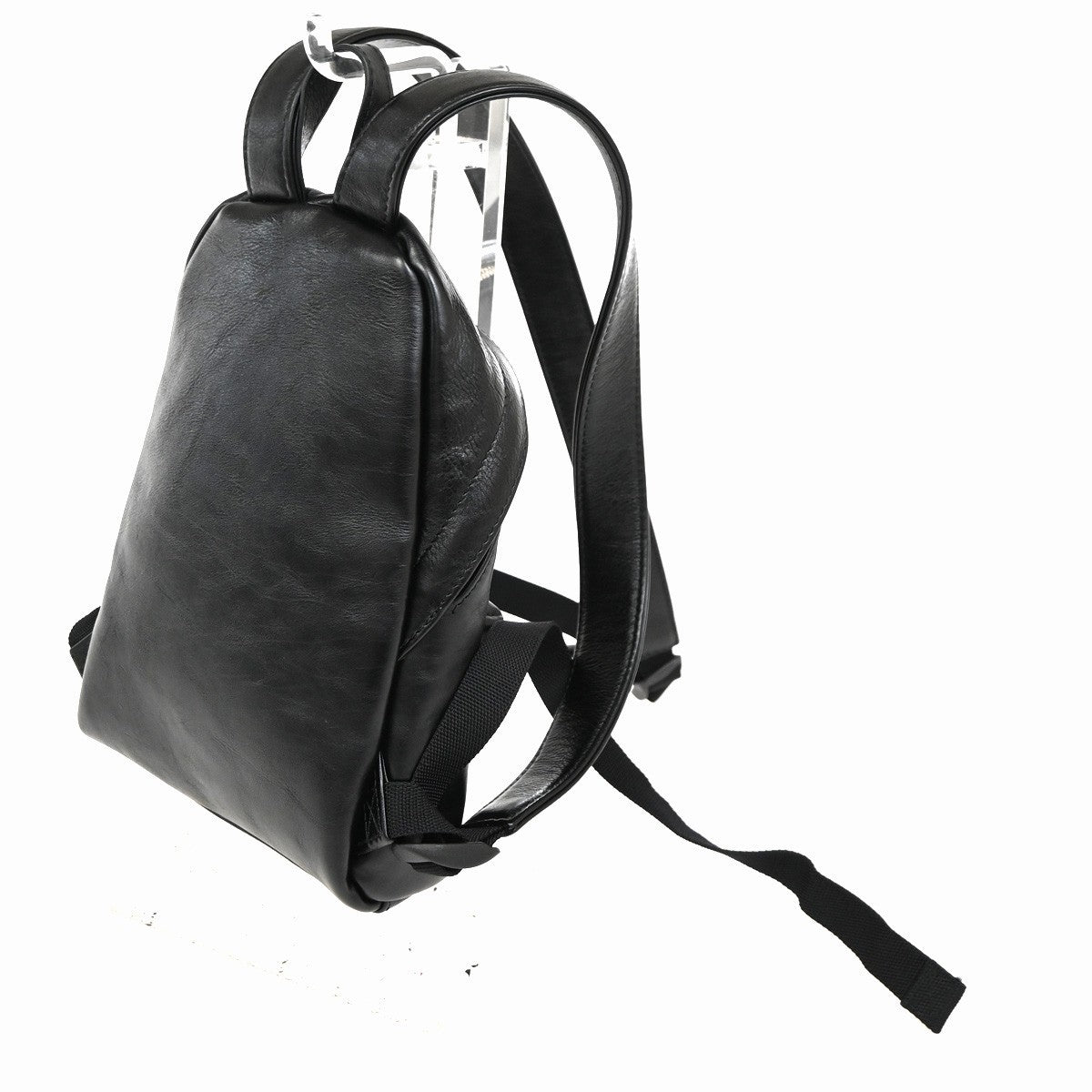 BALENCIAGA B Logo Backpack Adjustable Strap Leather Black Italy 84TA674