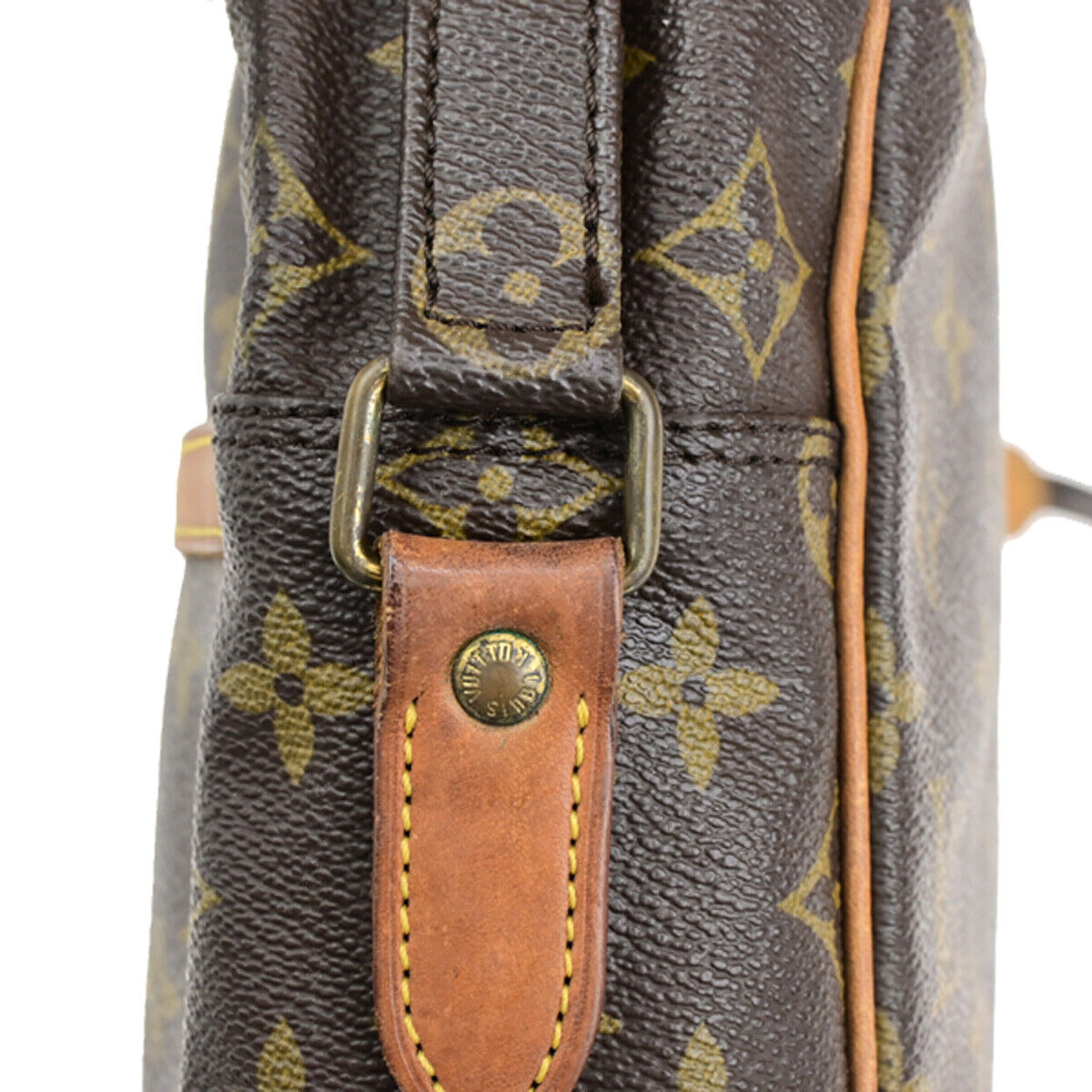 LOUIS VUITTON Logo Danube MM Shoulder Bag Monogram Leather Brown M45264 38SJ492