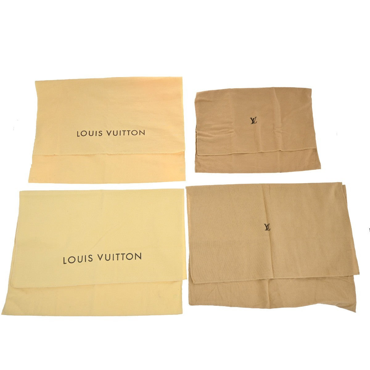 LOUIS VUITTON Logo 20 Set Drawstring Dust Bag Canvas Cotton Beige Brown 63EG383