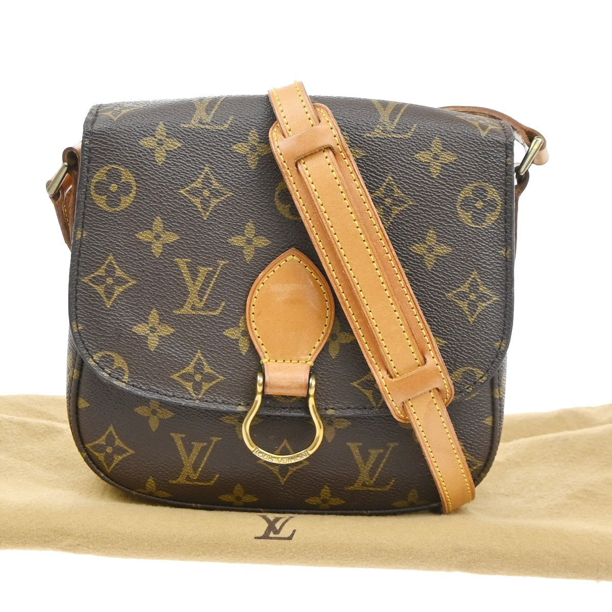 LOUIS VUITTON Saint Cloud MM Shoulder Bag Monogram Leather Brown M51243 34SA143