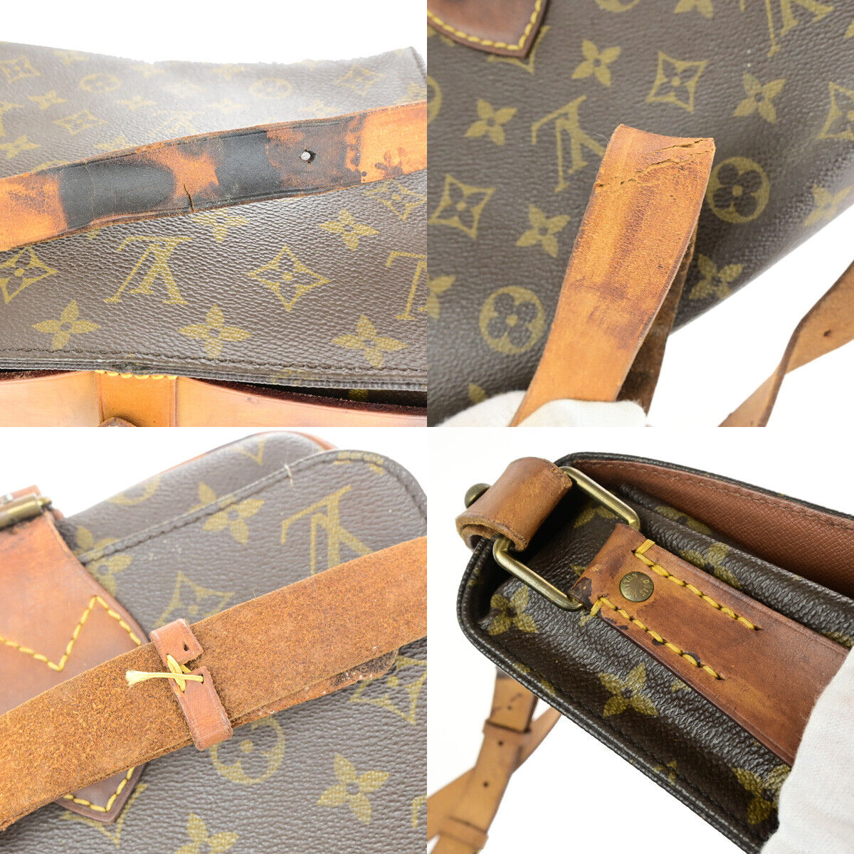 LOUIS VUITTON Cartouchiere MM Shoulder Bag Monogram Leather Brown M51253 68YF331