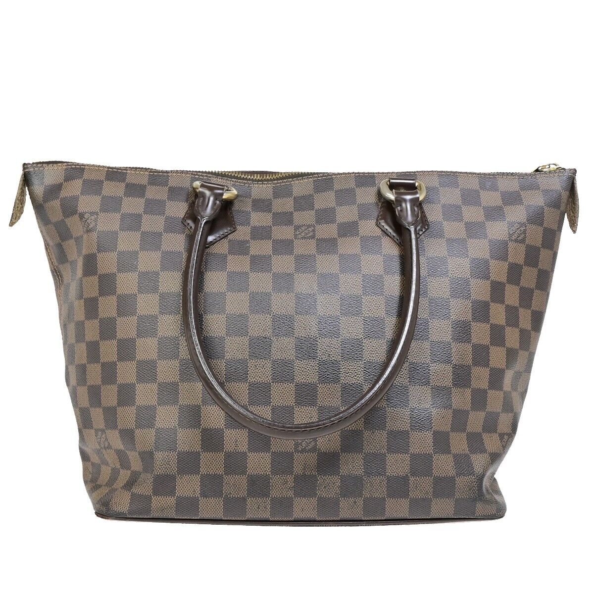 LOUIS VUITTON Saleya MM Shoulder Bag Damier Ebene Leather Brown N51182 72EC496