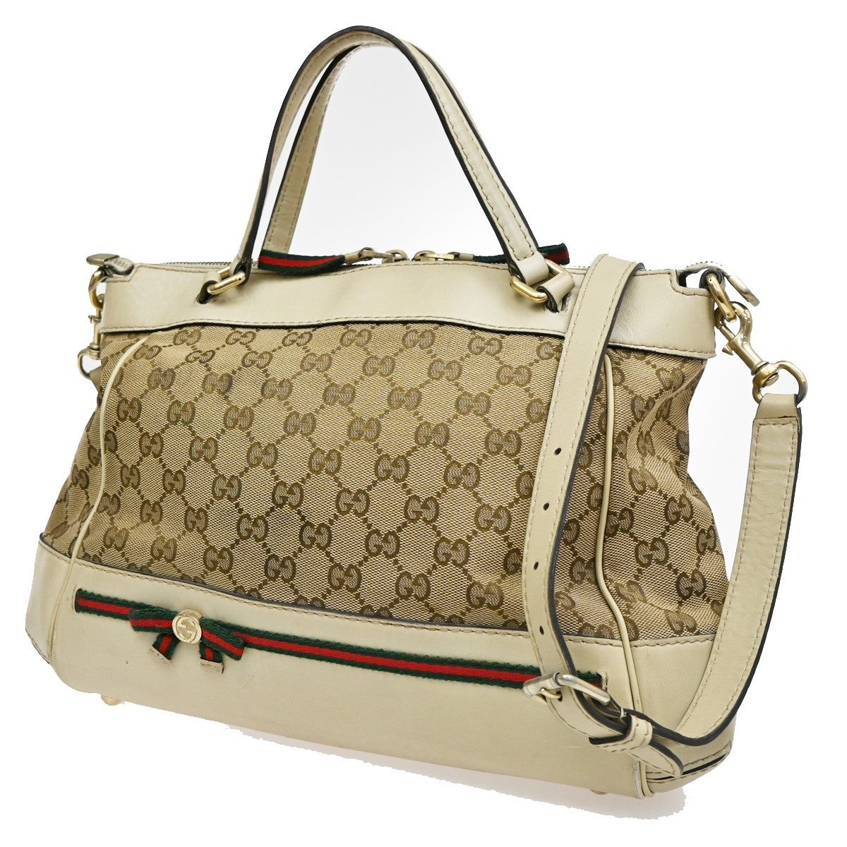 GUCCI Sherry GG Pattern 2way Shoulder HandBag Canvas Leather BN WE 38CA226