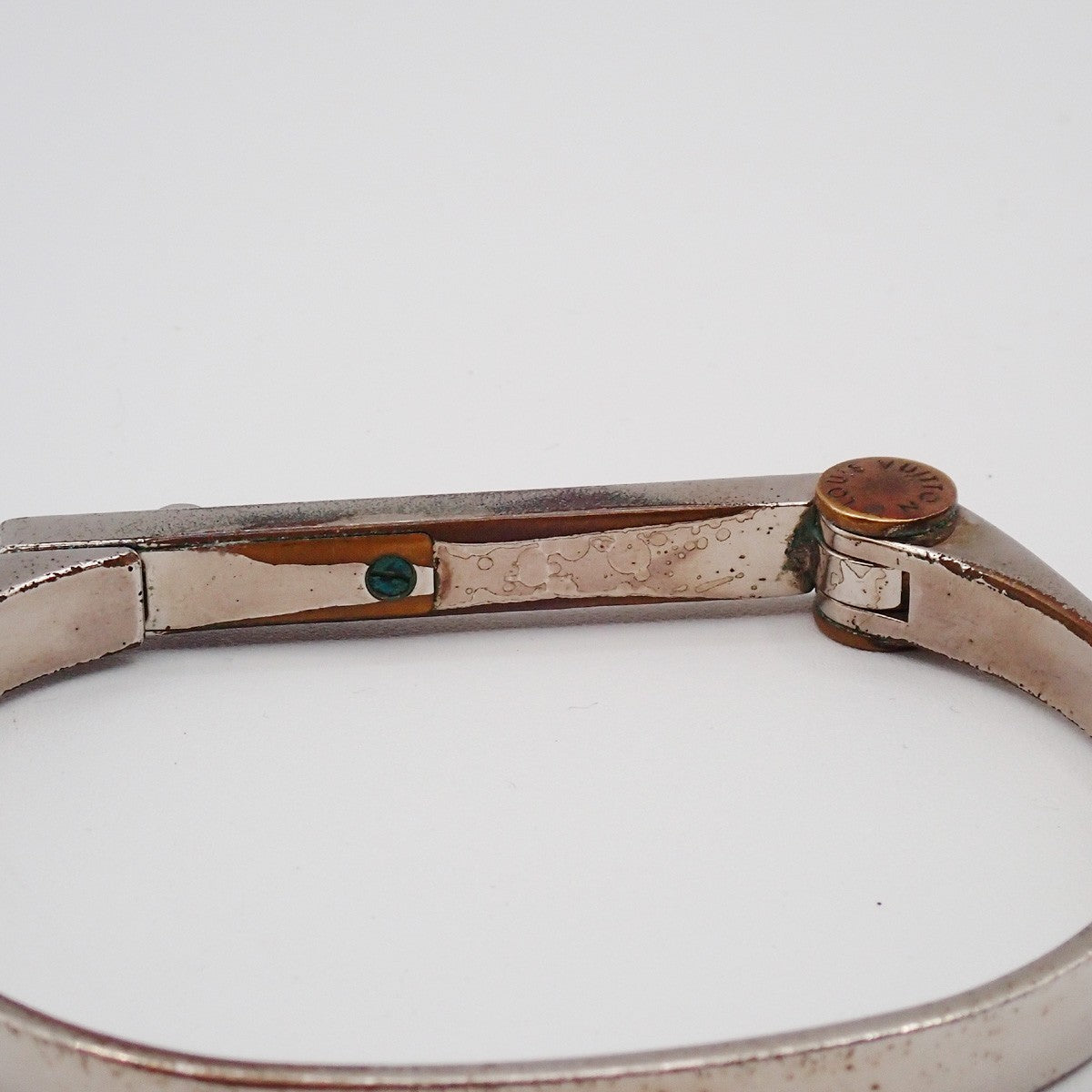LOUIS VUITTON Nanogram Cuff Bracelet Metal Silver Italy SHW M68087 07ZA296