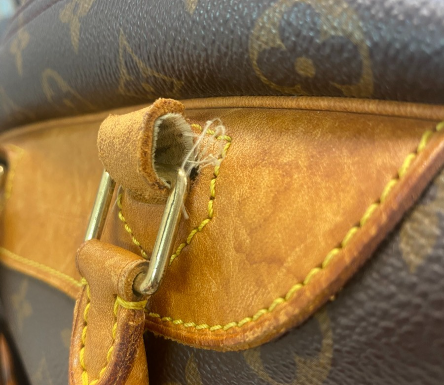 LOUIS VUITTON LV Logo Deauville Hand Bag Monogram Leather Brown M47270 33ZA071