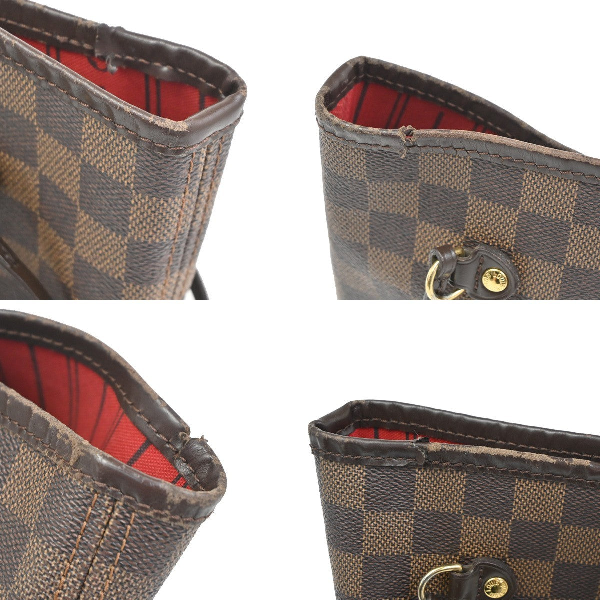 LOUIS VUITTON Neverfull MM Shoulder Bag Damier Ebene Leather BN N51105 16TA695