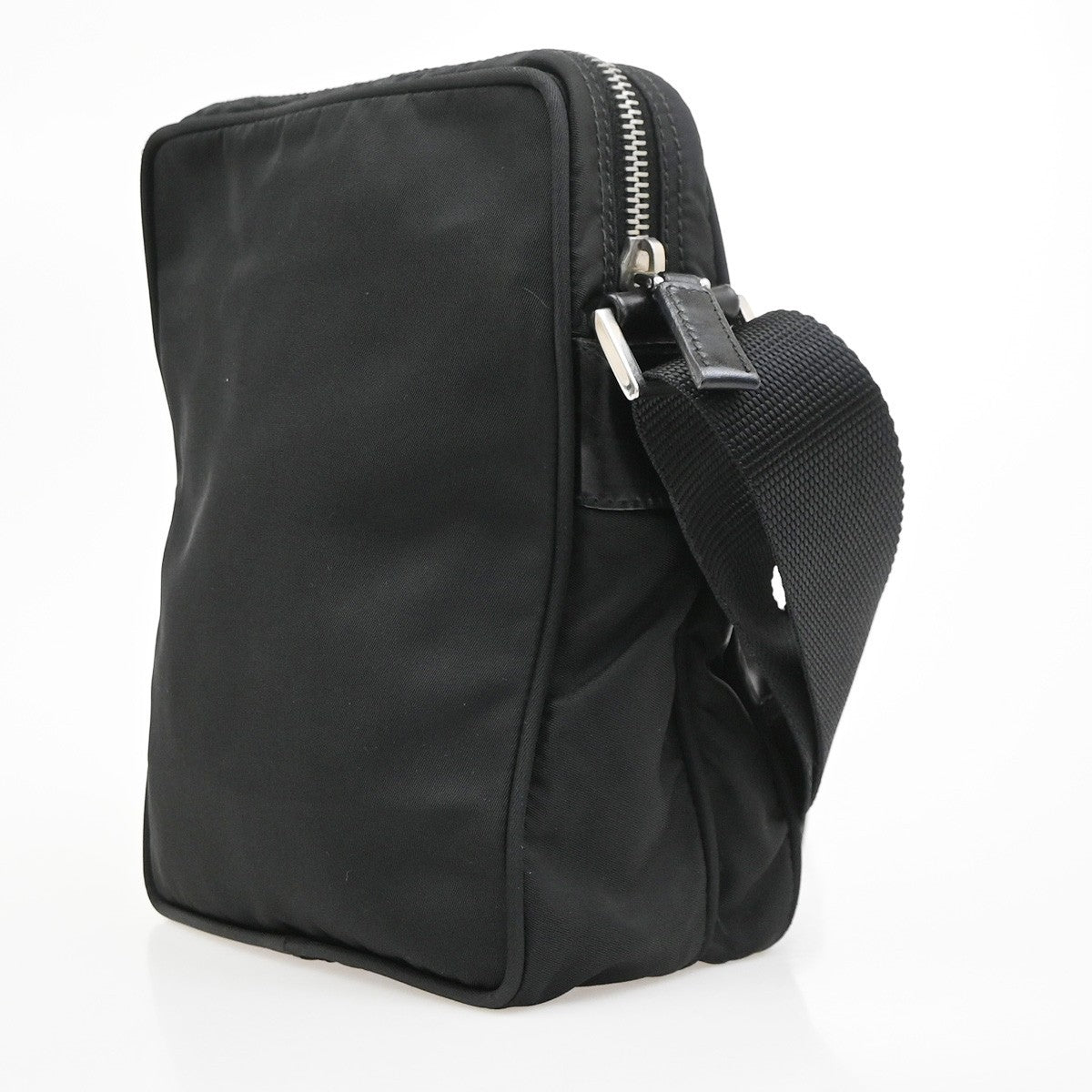 PRADA Logo Crossbody Shoulder Bag Nylon Leather Black SHW Italy 31MA686