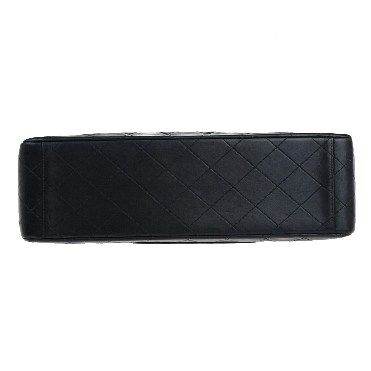 CHANEL Maxi Jumbo Matelasse 34 Chain Shoulder Bag Leather Black Vintage 342RK691