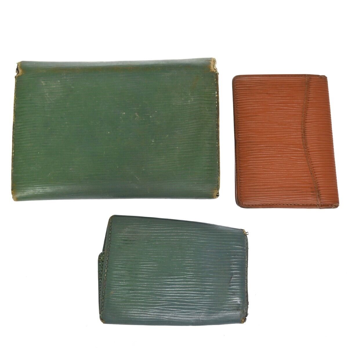 LOUIS VUITTON 3 Set Bifold Trifold Wallet Card Key Case Epi Leather BN 08EA202