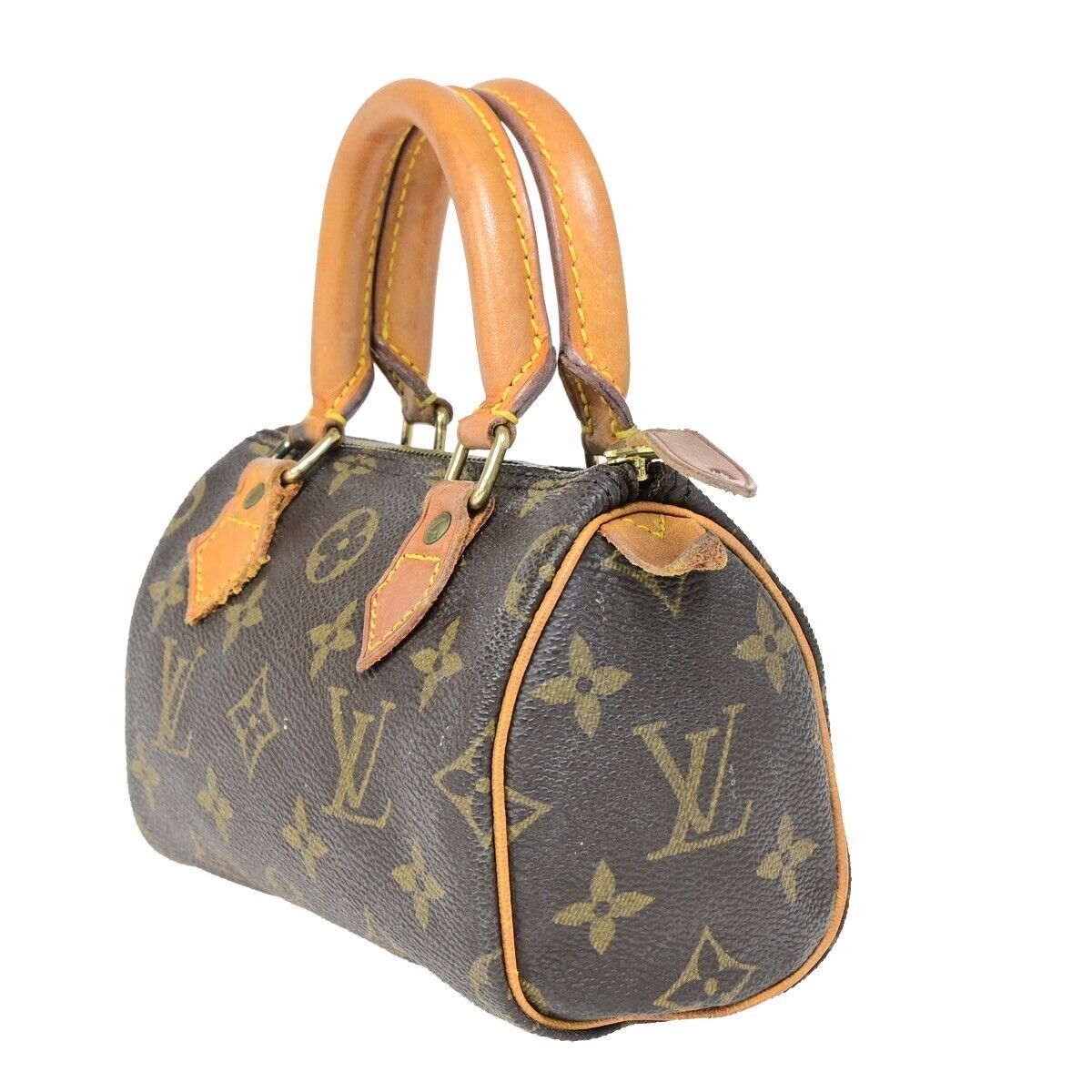 LOUIS VUITTON Mini Speedy Hand Bag Monogram Leather Brown M41534 10EB716