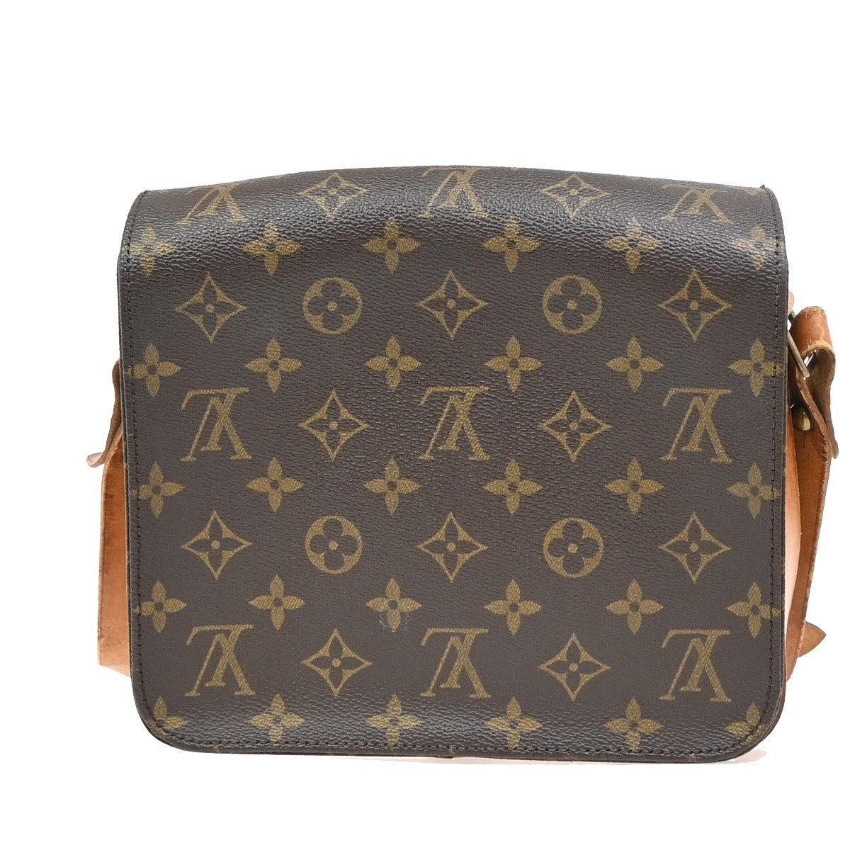 LOUIS VUITTON Cartouchiere MM Shoulder Bag Monogram Leather Brown M51253 64EF845