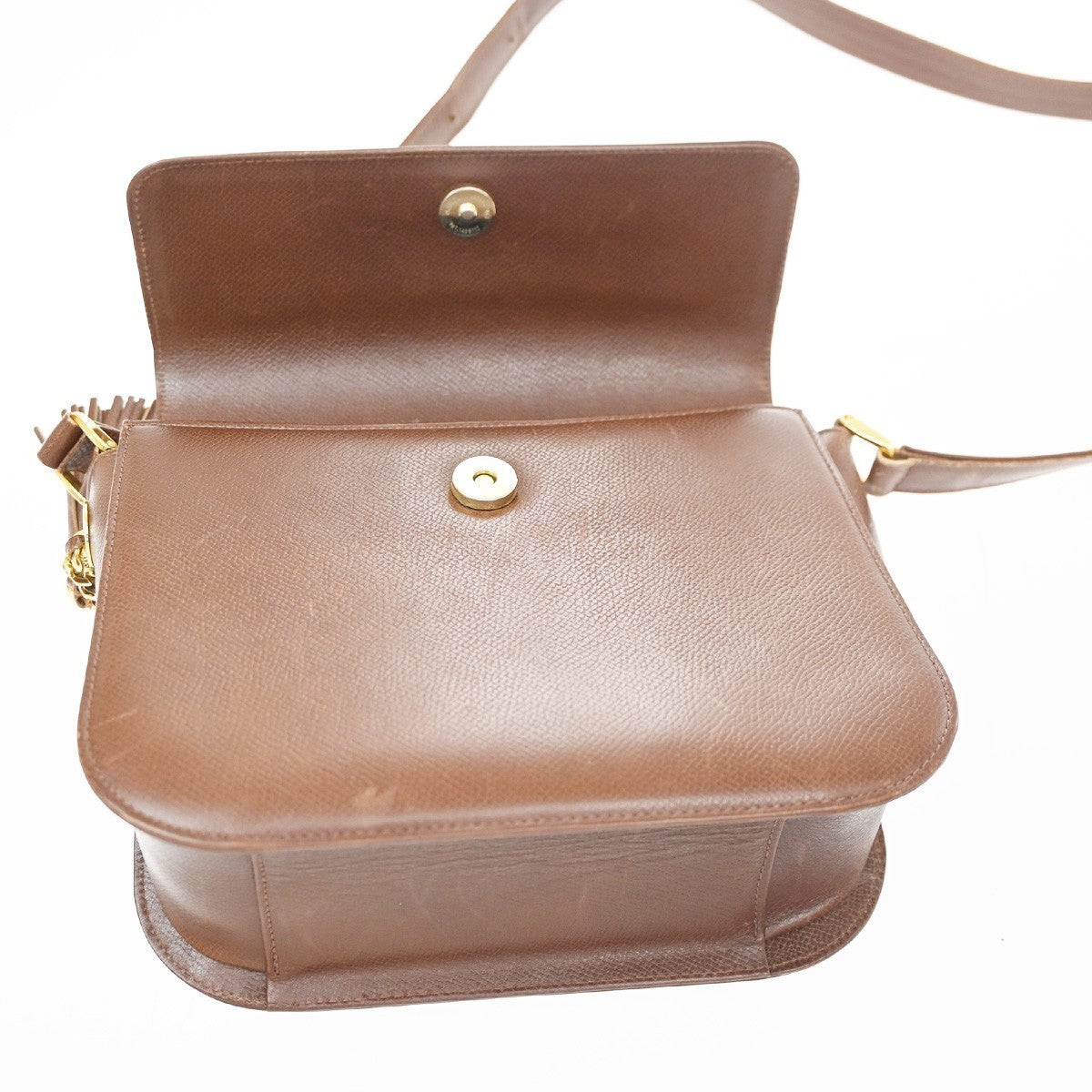 VALENTINO GARAVANI Logo Tassel Shoulder Bag Leather Brown GHW 63KD148