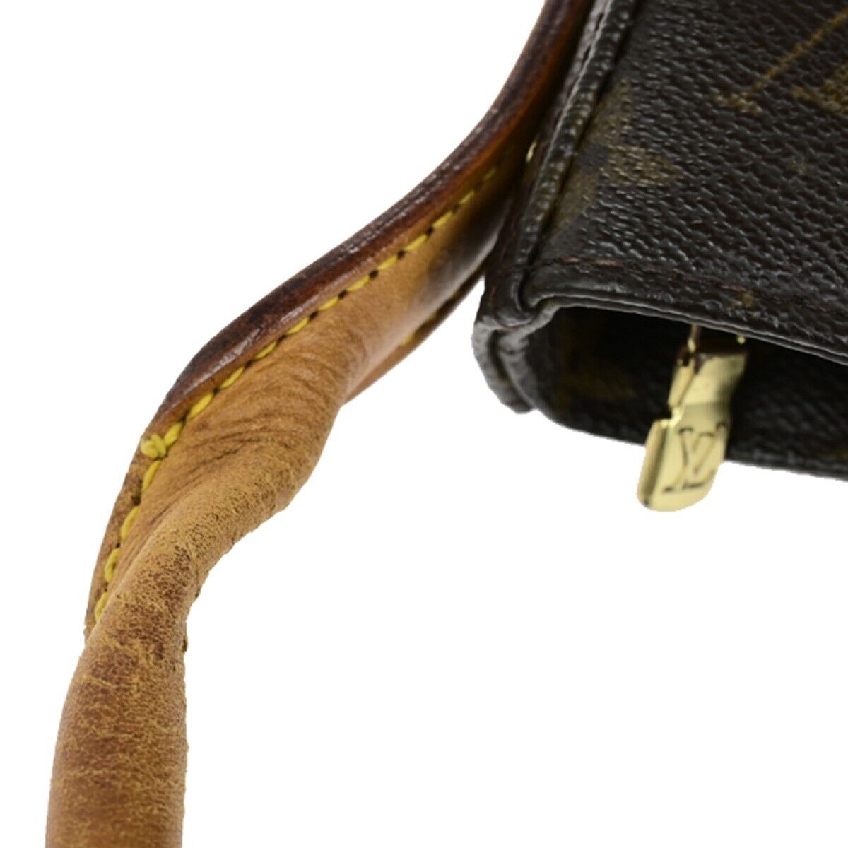 LOUIS VUITTON Logo Looping GM Shoulder Bag Monogram Leather Brown M51145 31ED250