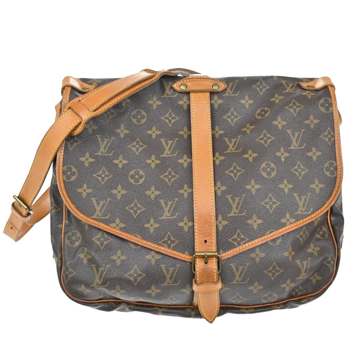 LOUIS VUITTON Saumur 35 Shoulder Bag Monogram Leather BN France M42254 82KC269