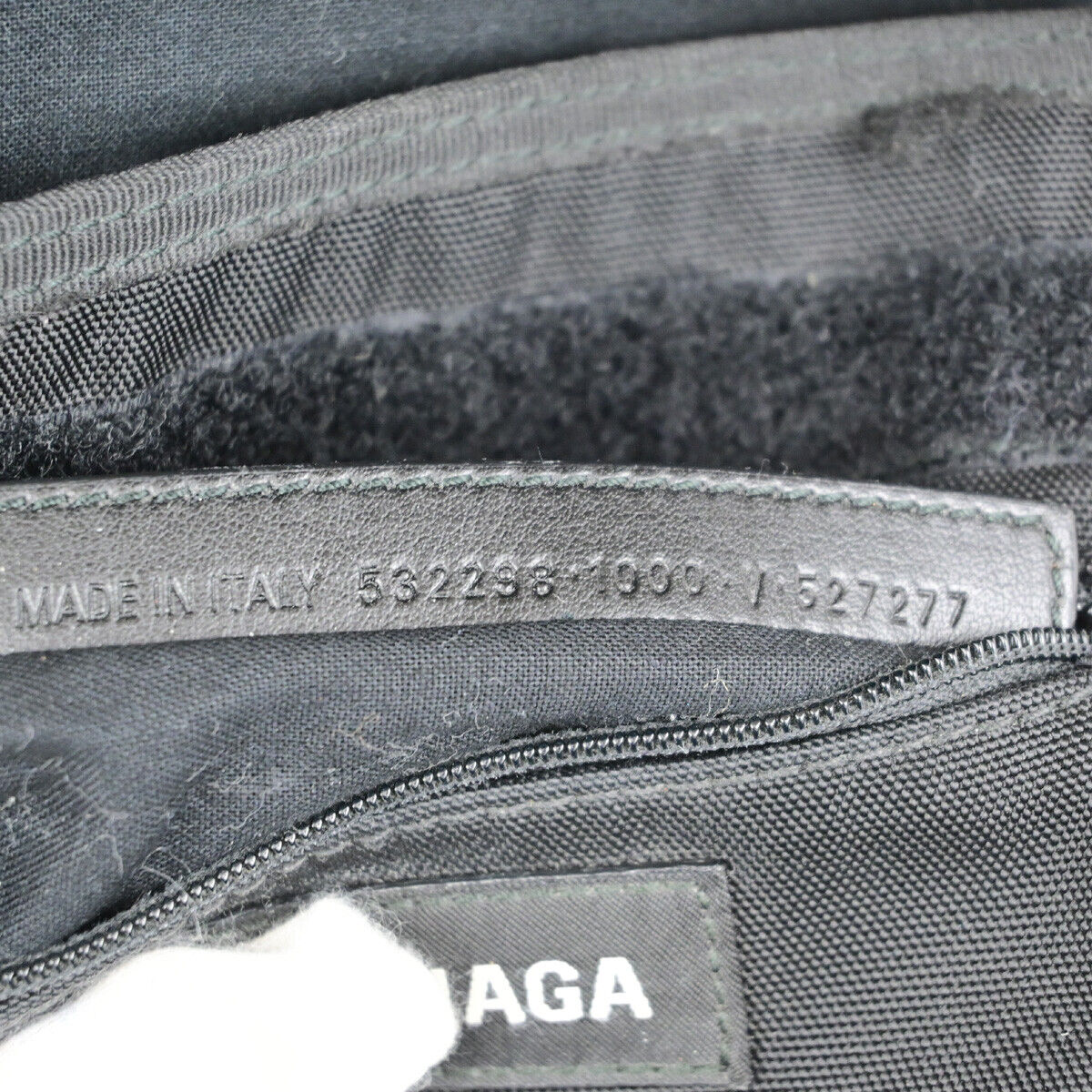 BALENCIAGA Logo Mini Shoulder Bag Nylon Leather Black Italy 62YG742