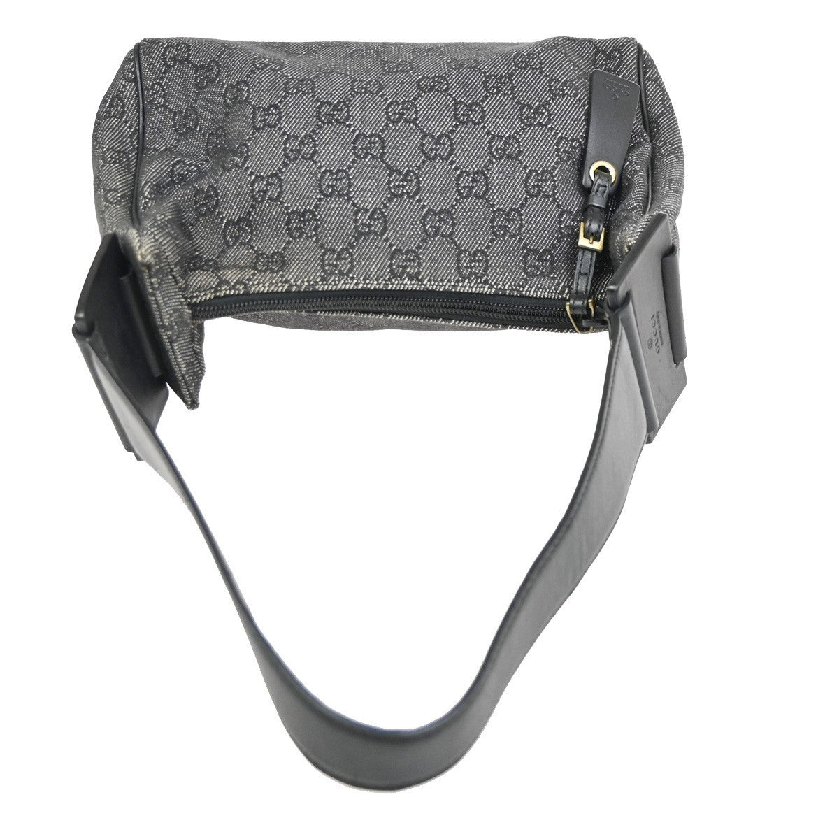 GUCCI GG  Pattern Shoulder Hand Bag Canvas Leather Black GHW Italy 35CA700