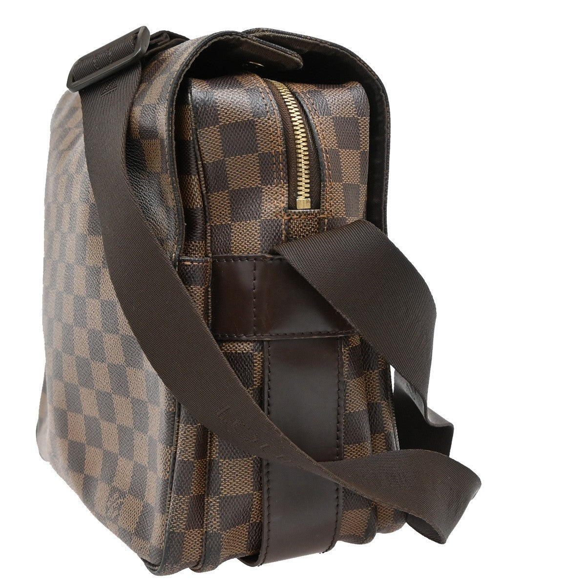LOUIS VUITTON Naviglio Shoulder Bag Damier Ebene Leather Brown N45255 35KB609