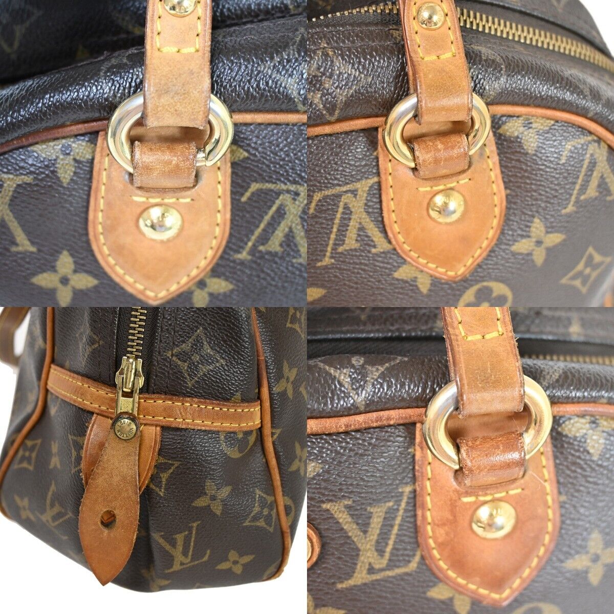 LOUIS VUITTON Montorgueil PM Shoulder Bag Monogram Leather Brown M95565 34YD106