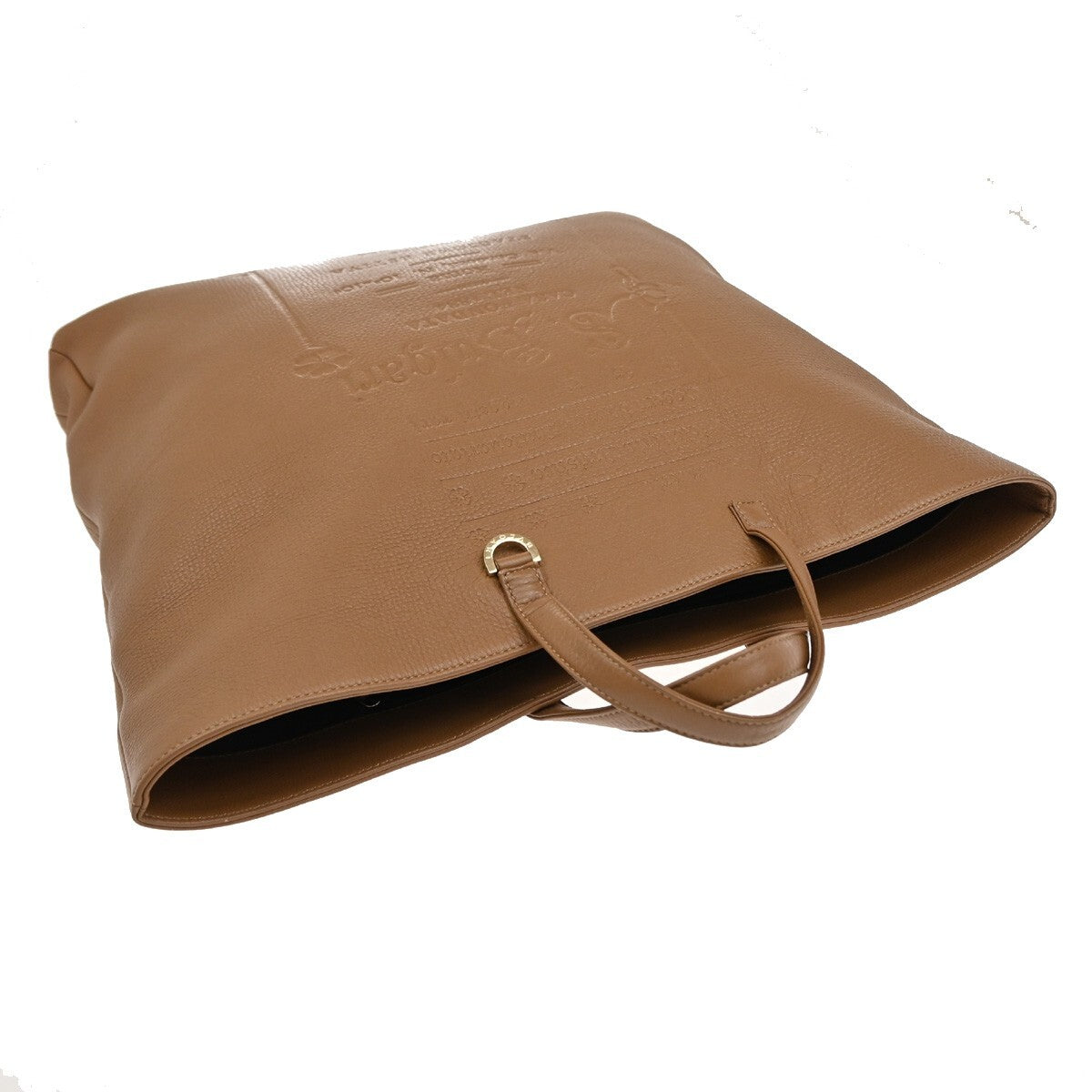 BVLGARI Logo S.Bulgari Large Tote Hand Bag Leather Brown Italy 30FB717