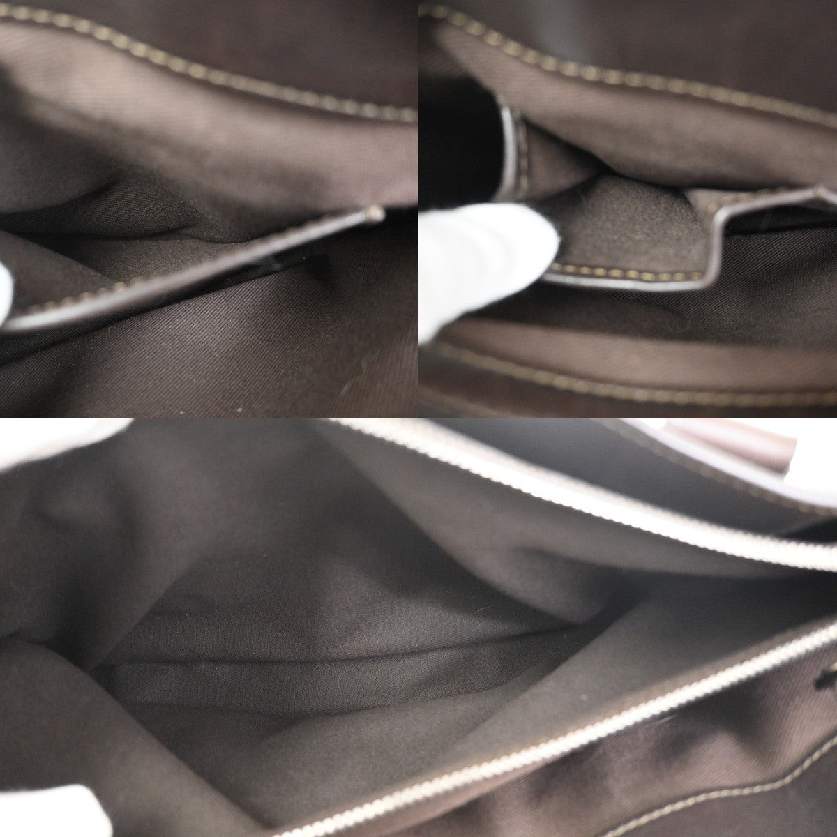 CELINE Logo Boogie Stitch Detail Hand Tote Bag Leather Brown GHW Italy 35ZA347