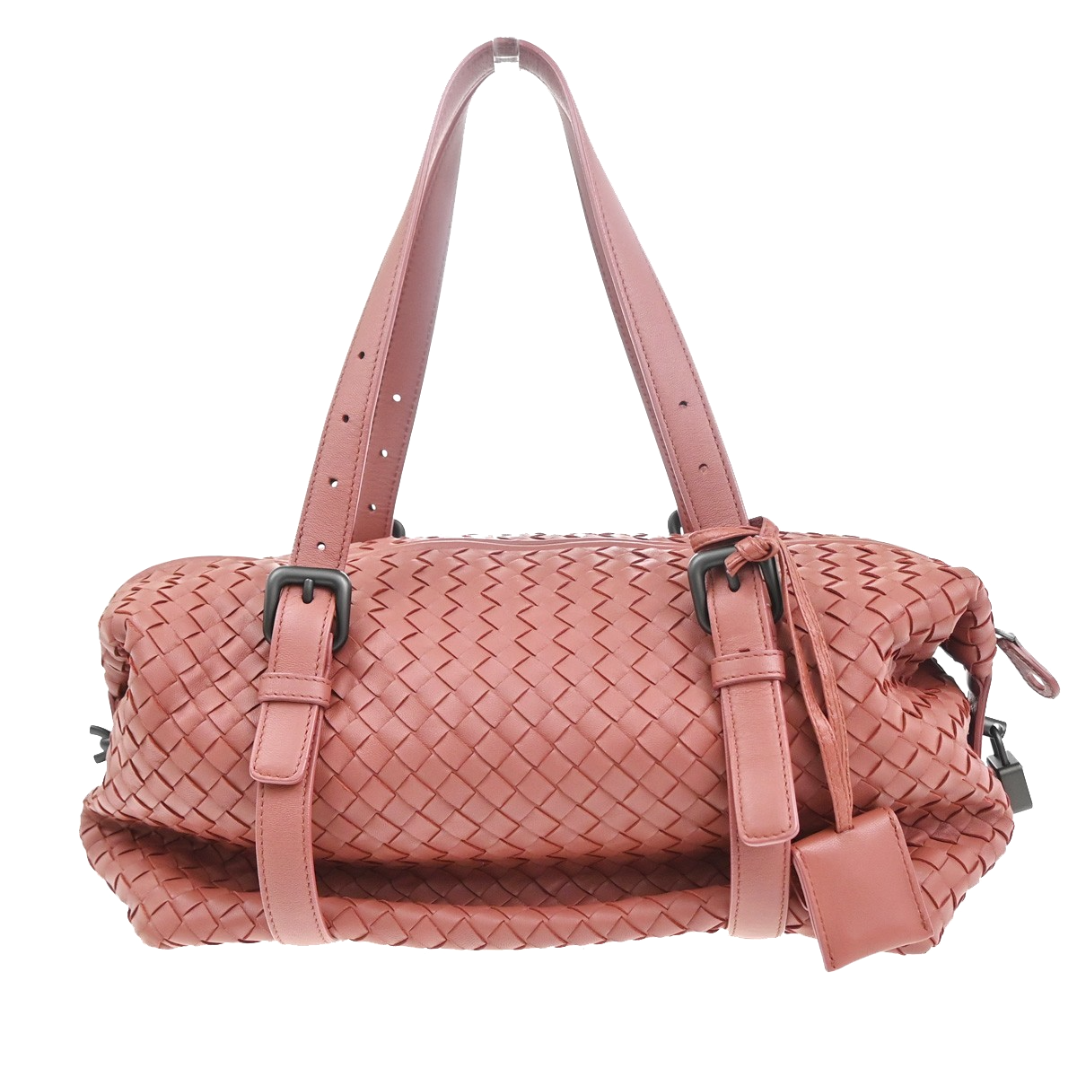 BOTTEGA VENETA Intrecciato Montaigne Shoulder Handbag Leather Pink Italy 53RL748