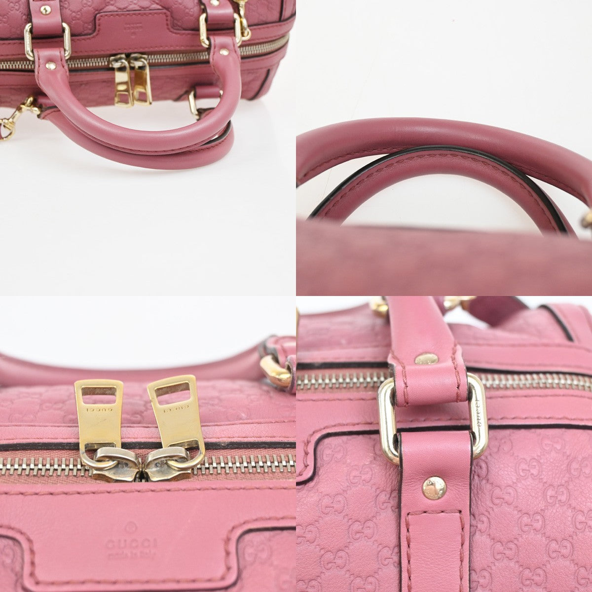 GUCCI Microguccissima 2Way Shoulder Hand Bag Embossed Leather Pink GHW 85ZA282