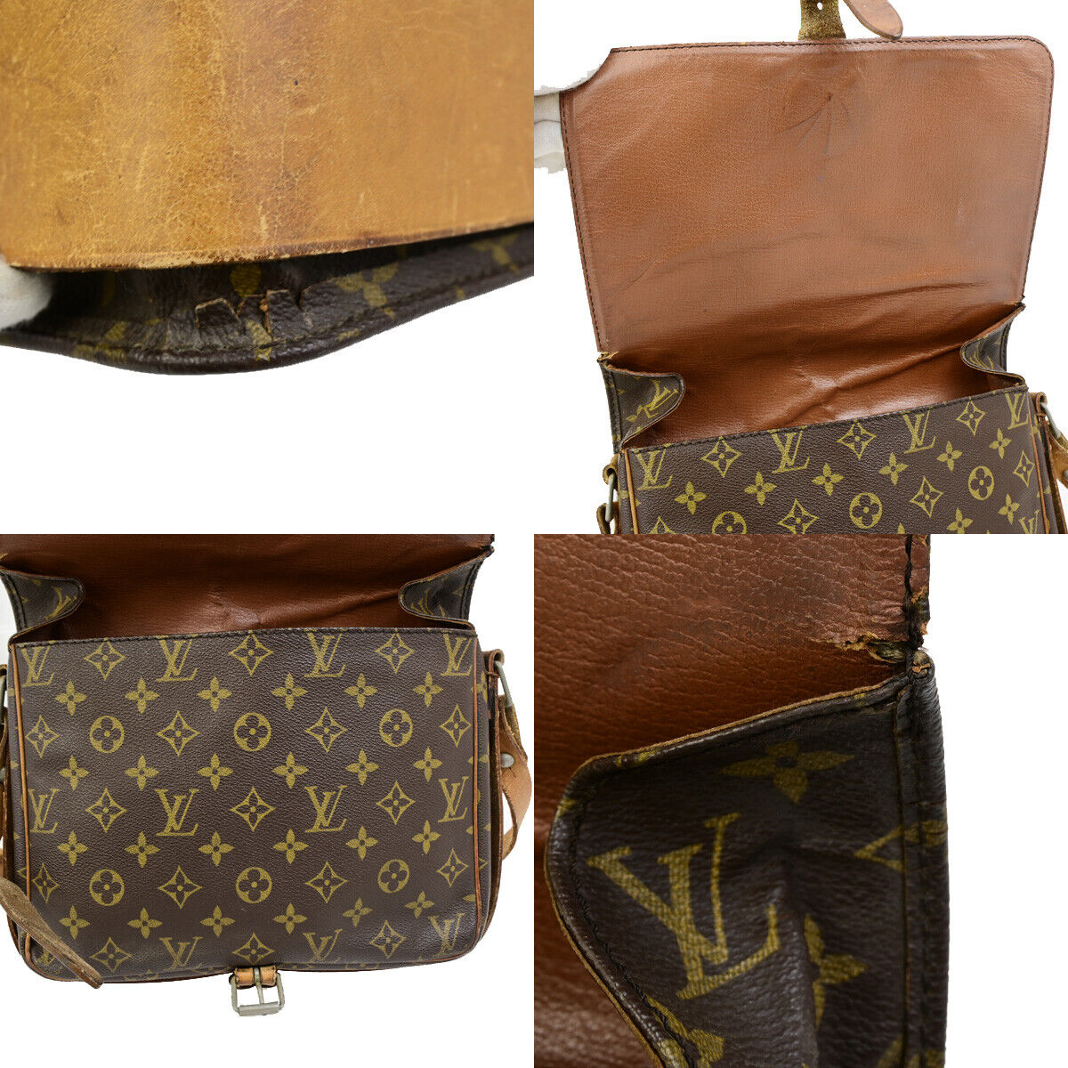 LOUIS VUITTON Cartouchiere GM Shoulder Bag Monogram Leather Brown M51252 63SJ500