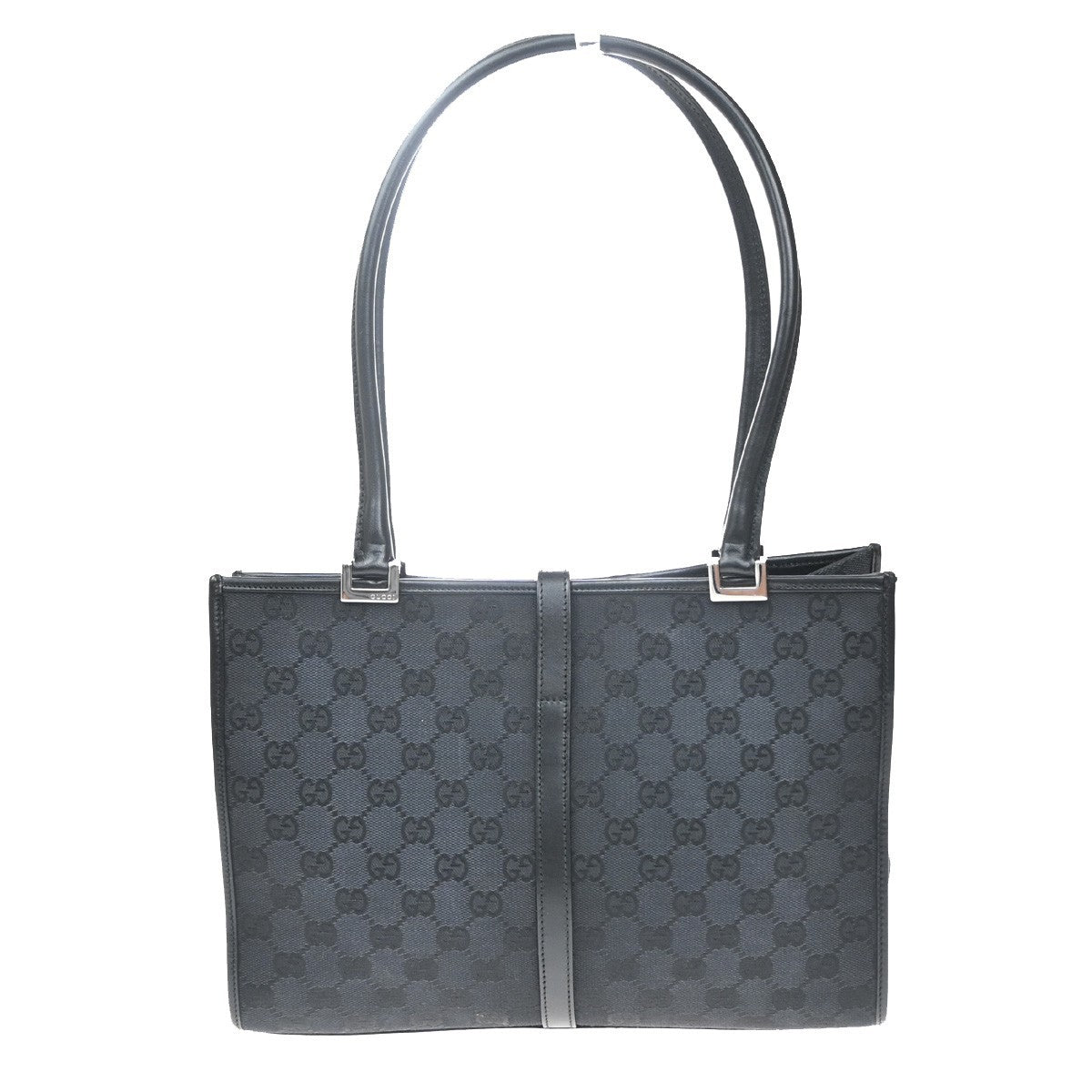 Gucci GG Pattern Jackie Shoulder Tote Bag Canvas Leather Black Italy 79SA077