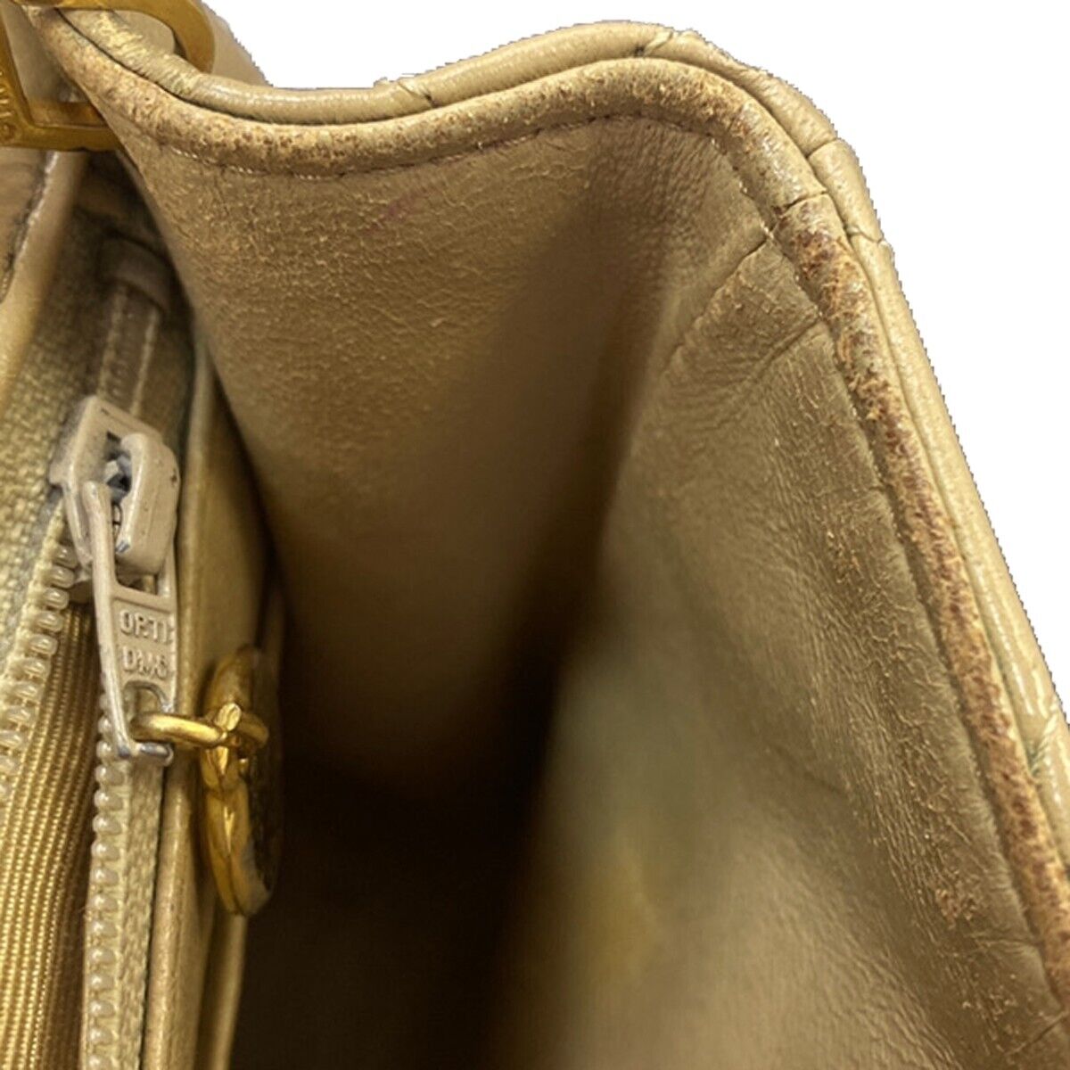 CHANEL CC Mini Matelasse Chain Shoulder Bag Leather Beige GHW Vintage 361RJ241