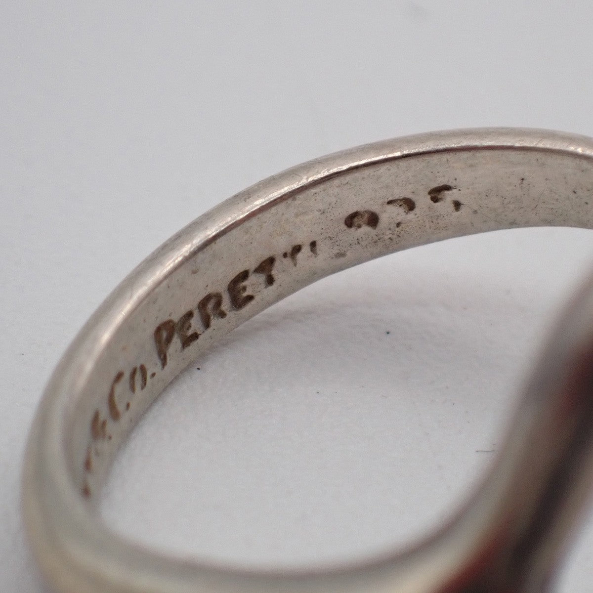 Tiffany & Co. Logo Elsa Peretti Open Heart Ring US6.5 Silver 925 01AA140