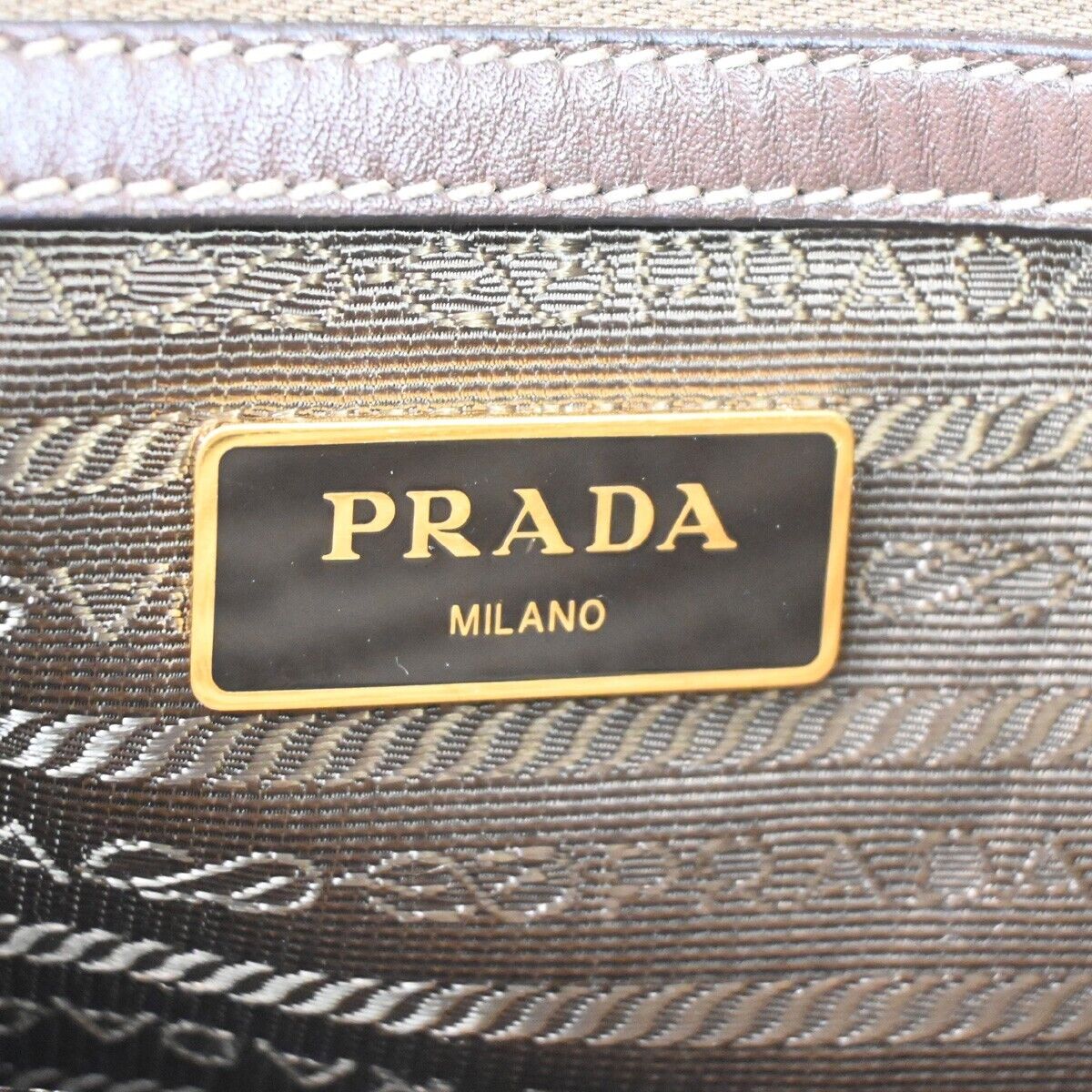 PRADA MILANO 2Way Crossbody  Shoulder Bag Canvas Leather Brown  70SH177