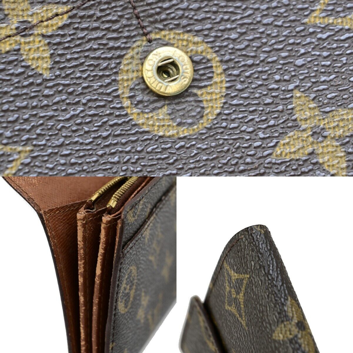 LOUIS VUITTON Porte Monnaie Credit Bifold Wallet Monogram Leather M61725 02ED154