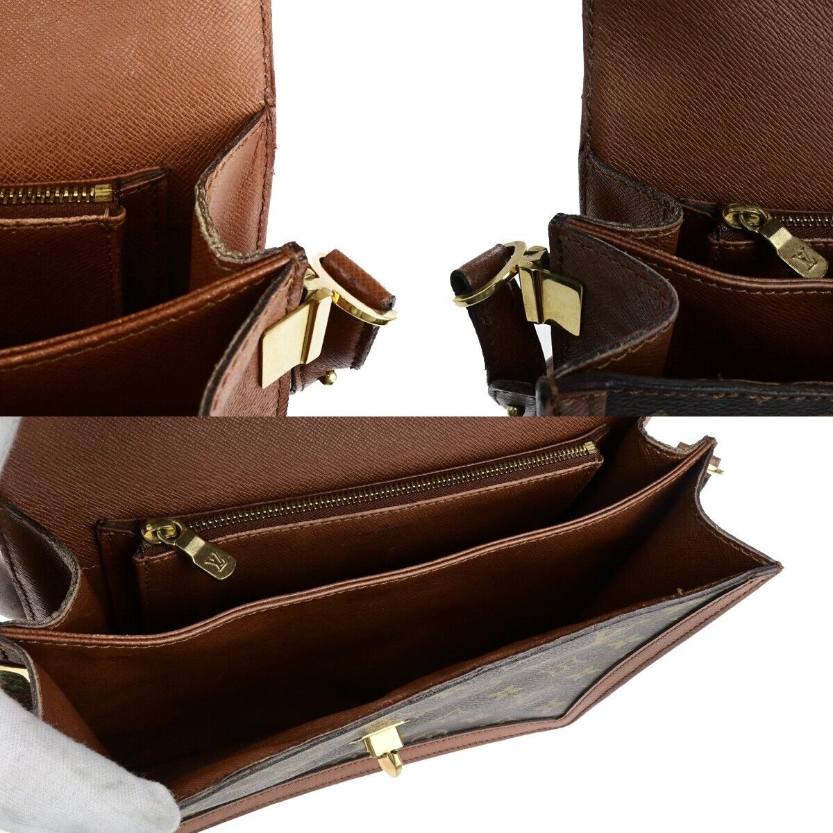 LOUIS VUITTON Raspail Shoulder Hand Bag Monogram Leather Brown M51372 33ED275